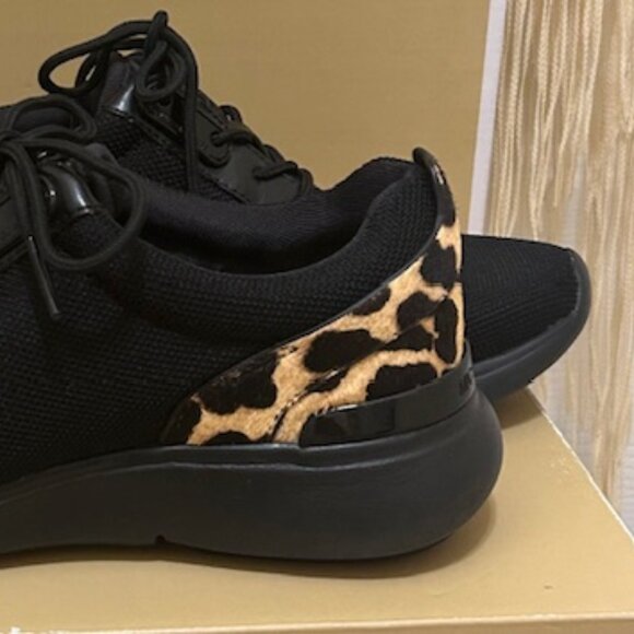 Michael Kors Amanda Mesh Trainers black with animal print (45F9AMFS6D). Size 6 - Picture 10 of 15